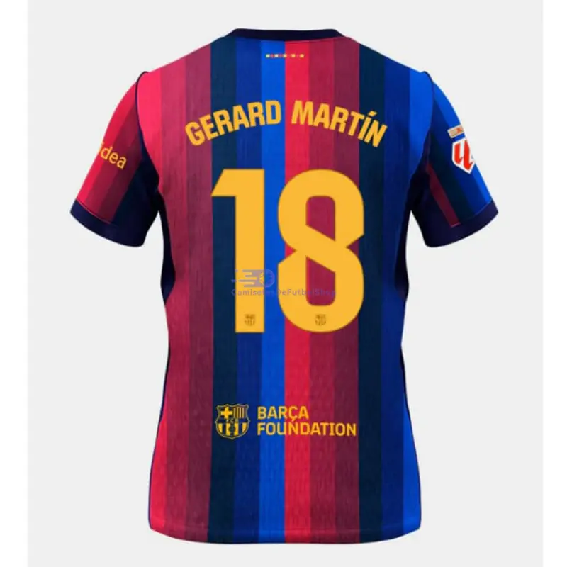 Camiseta GERARD MARTÍN 18 Barcelona 2026/2027 1ª Equipación Rojo/Azul con Parche La Liga
