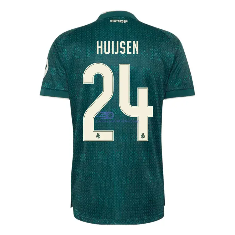 Camiseta HUIJSEN 24 Real Madrid 2026/2027 2ª Equipación Verde Oscuro con Parche HP