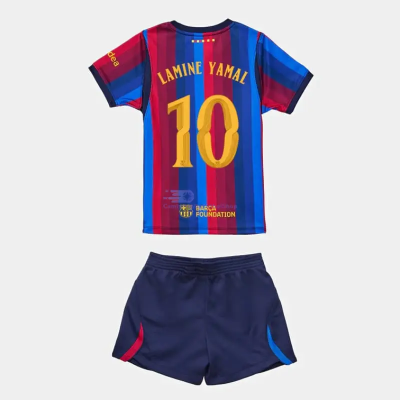 Camiseta LAMINE YAMAL 10 Barcelona 2026/2027 1ª Equipación Rojo/Azul Niño Kit UCL