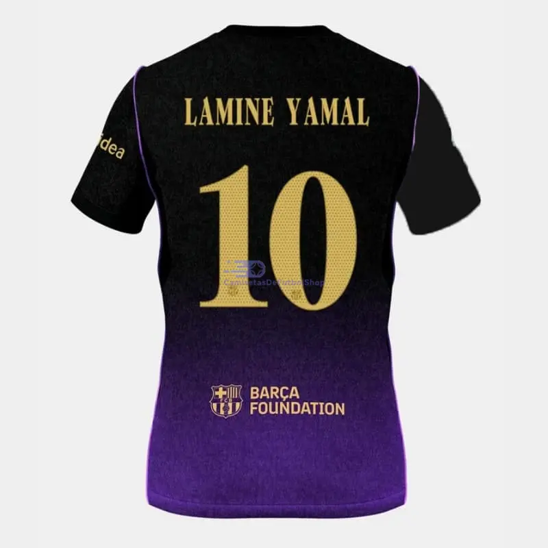 Camiseta LAMINE YAMAL 10 Barcelona 2026/2027 2ª Equipación Negro/Morado UCL