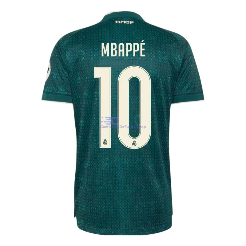 Camiseta MBAPPÉ 10 Real Madrid 2026/2027 2ª Equipación Verde Oscuro con Parche HP