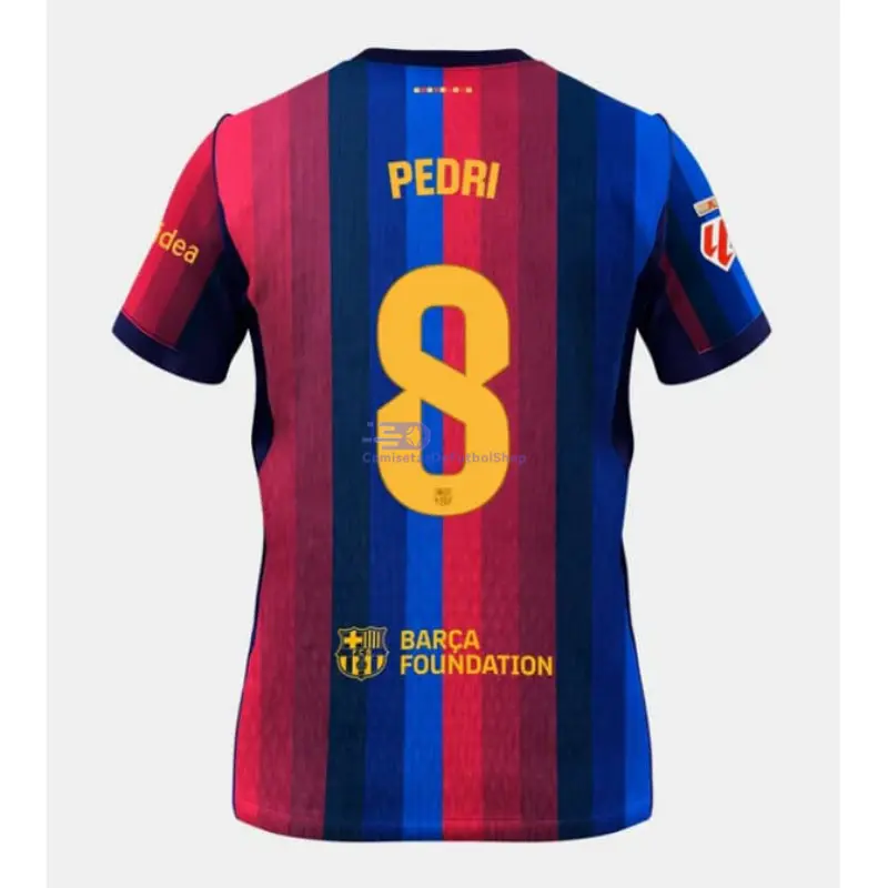 Camiseta PEDRI 8 Barcelona 2026/2027 1ª Equipación Rojo/Azul con Parche La Liga