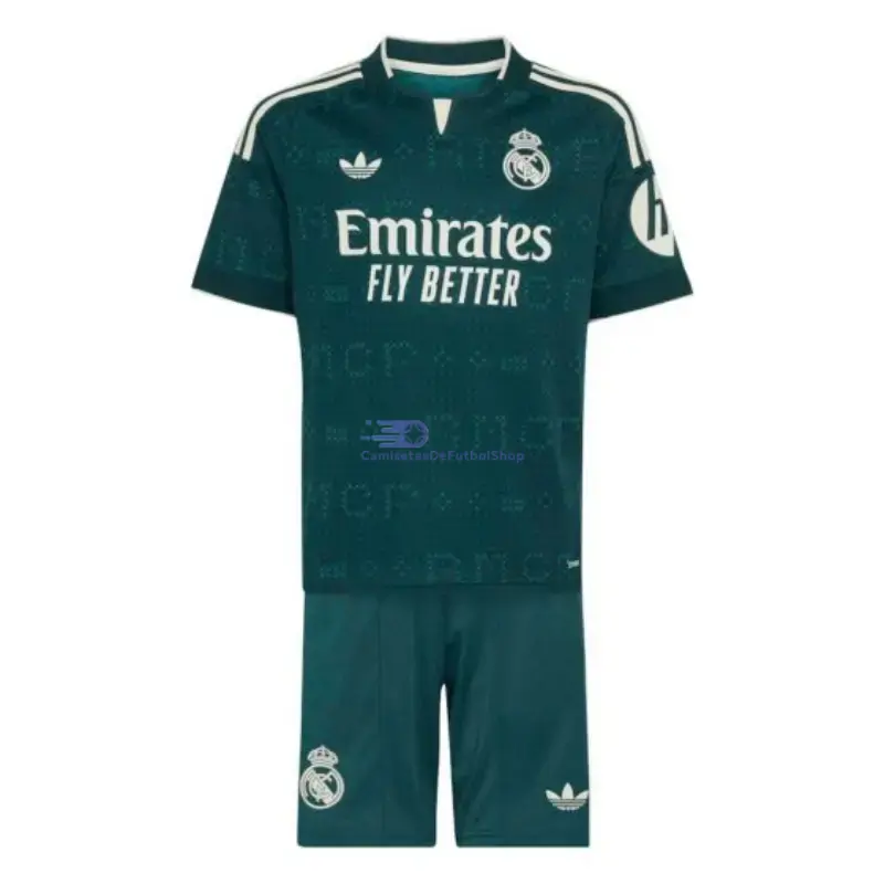Camiseta HUIJSEN 4 Real Madrid 2026/2027 2ª Equipación Verde Oscuro Niño Kit con Parche HP