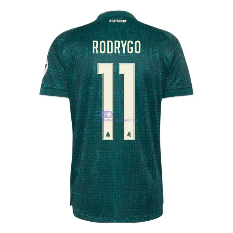 Camiseta RODRYGO 11 Real Madrid 2026/2027 2ª Equipación Verde Oscuro con Parche HP