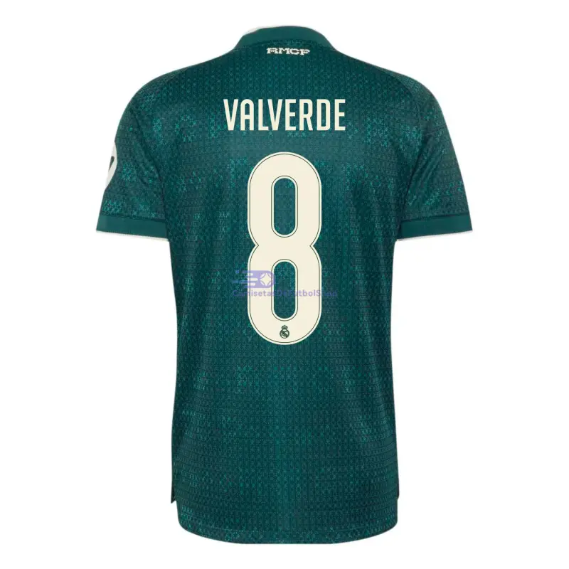 Camiseta VALVERDE 8 Real Madrid 2026/2027 2ª Equipación Verde Oscuro con Parche HP