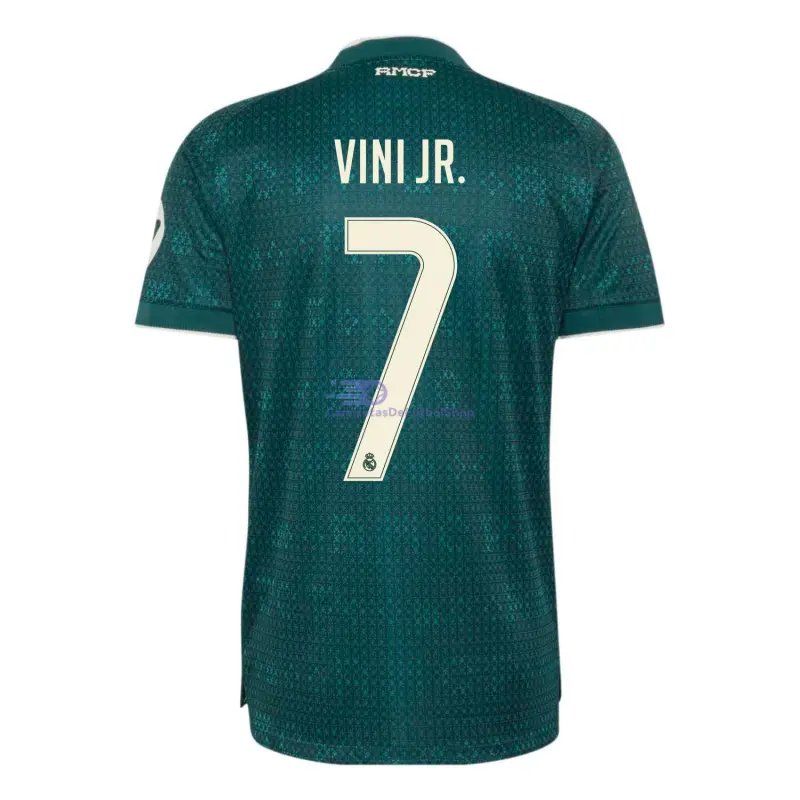 Camiseta VINI JR. 7 Real Madrid 2026/2027 2ª Equipación Verde Oscuro con Parche HP