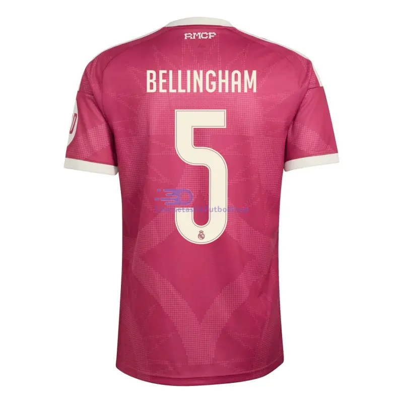 Camiseta BELLINGHAM 5 Real Madrid 2026/2027 3ª Equipación Rosa con Parche HP