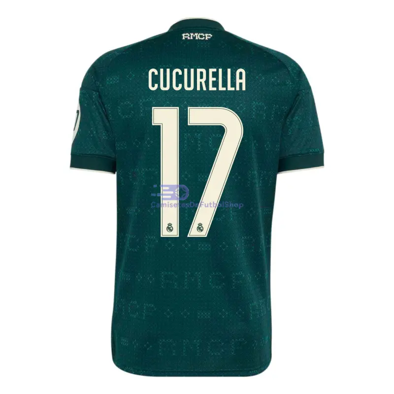 Camiseta CUCURELLA 17 Real Madrid 2026/2027 2ª Equipación Verde Oscuro con Parche HP