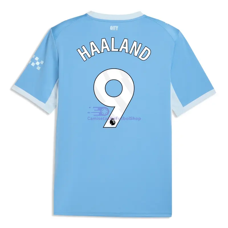 Camiseta HAALAND 9 Manchester City 2026/2027 1ª Equipación Azul/Blanco Premier League