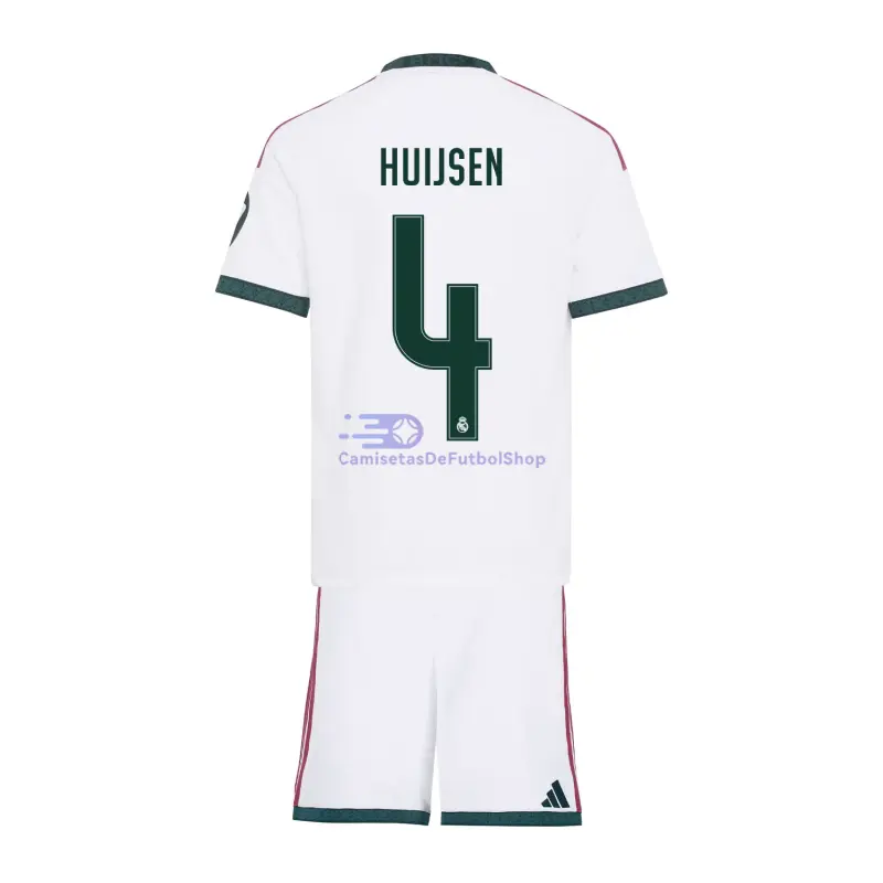 Camiseta HUIJSEN 4 Real Madrid 2026/2027 1ª Equipación Blanco Niño Kit con Parche HP