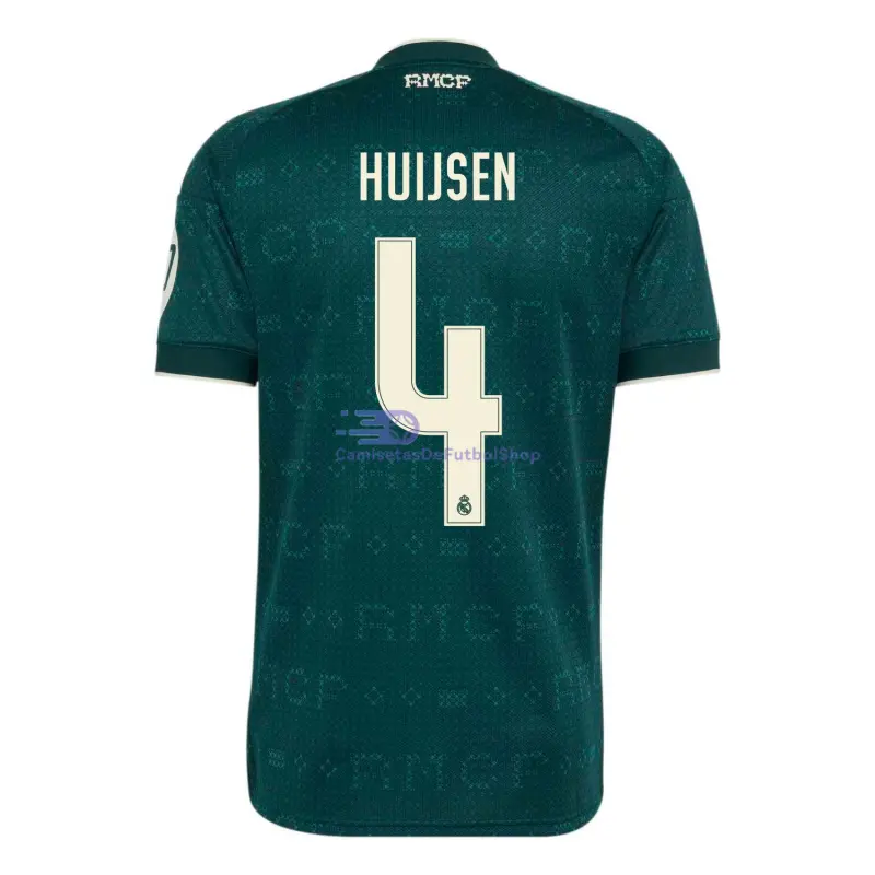 Camiseta HUIJSEN 4 Real Madrid 2026/2027 2ª Equipación Verde Oscuro con Parche HP