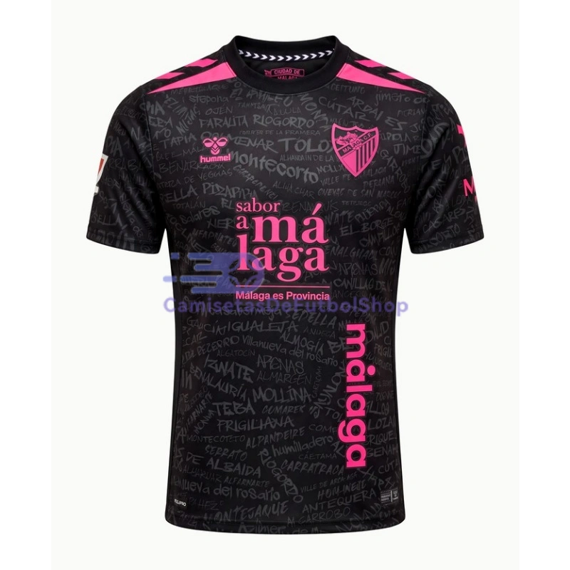 Camiseta Málaga CF 2026/2027 3ª Equipación Negro con Parche La Liga