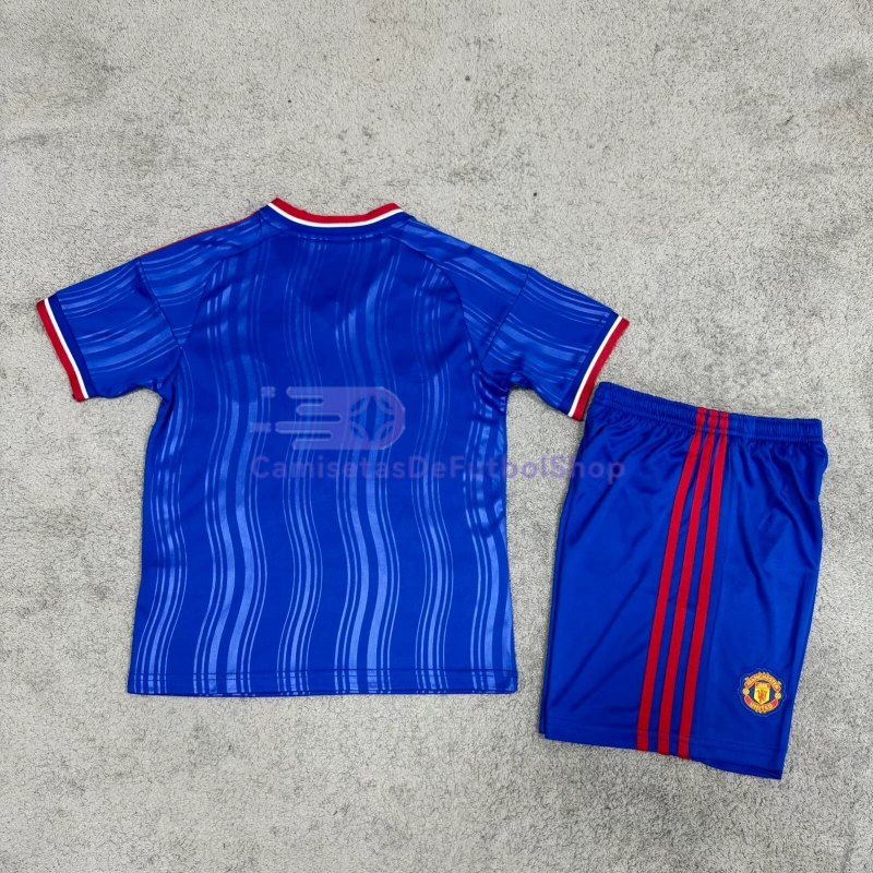 Camiseta Manchester United 2026/2027 2ª Equipación Azul Niño Kit