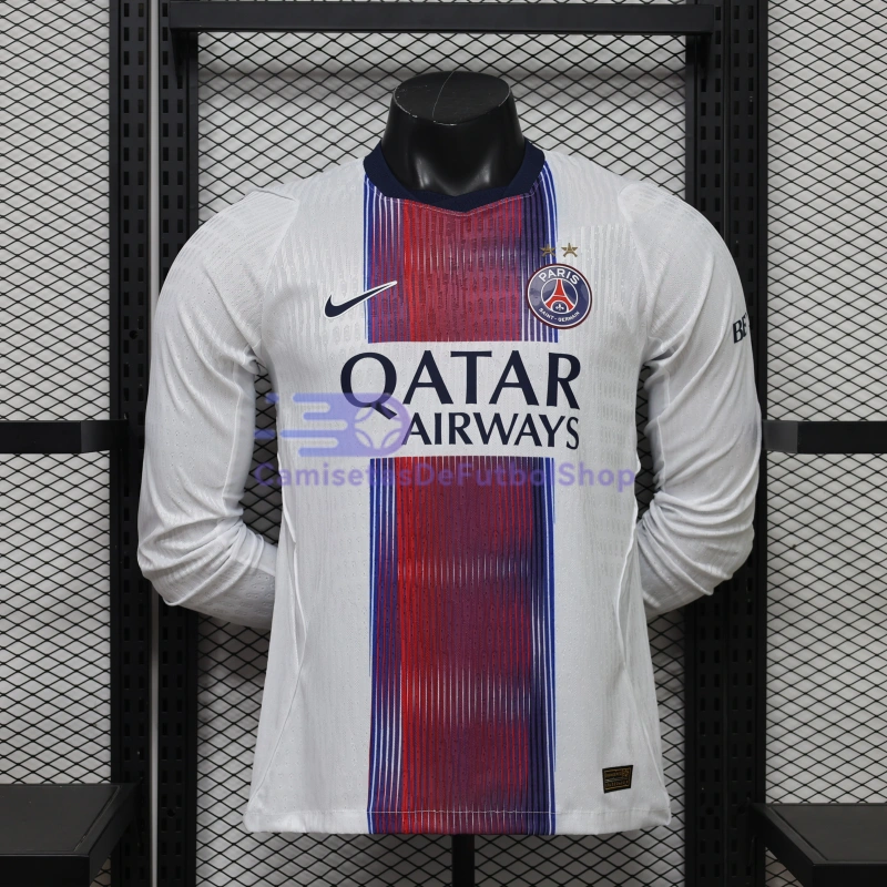 Camiseta PSG 2026/2027 2ª Equipación ML Blanco con Dos Estrellas (EDICIÓN JUGADOR)