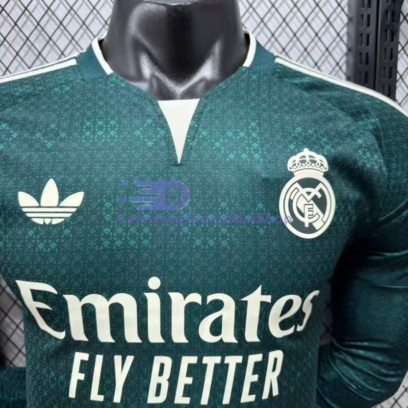 Camiseta Real Madrid 2026/2027 2ª Equipación ML Verde Oscuro (EDICIÓN JUGADOR)