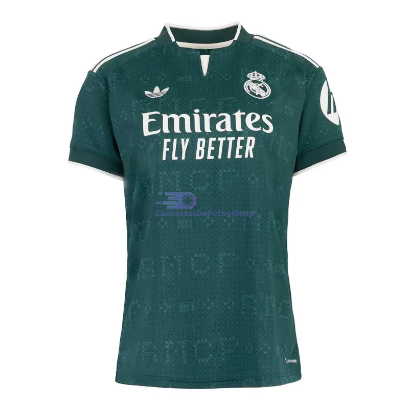 Camiseta Real Madrid 2026/2027 2ª Equipación Verde Oscuro Mujer con Parche HP