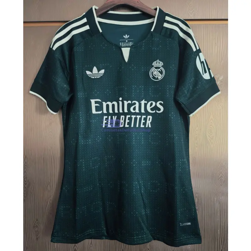 Camiseta Real Madrid 2026/2027 2ª Equipación Verde Oscuro Mujer con Parche HP
