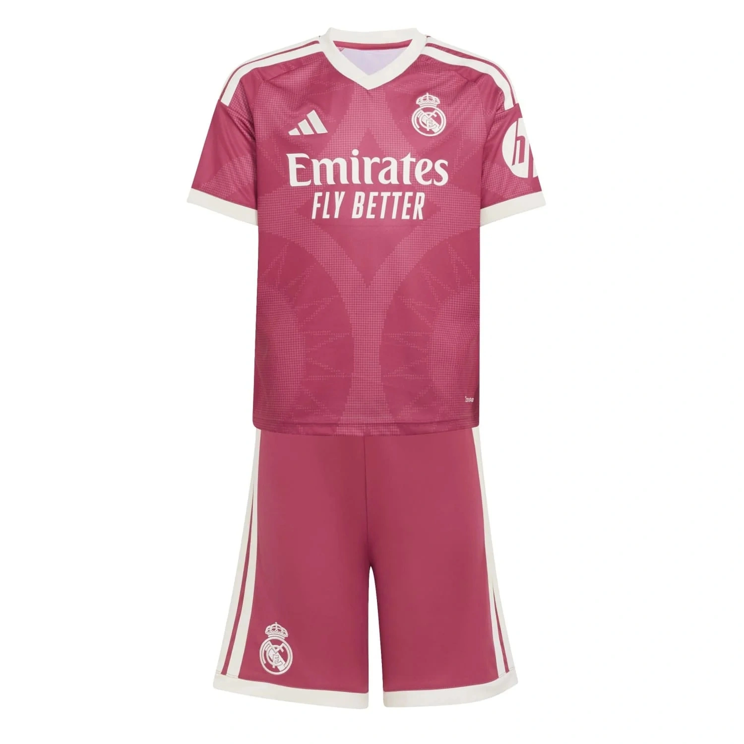 Camiseta Real Madrid  2026/2027 3ª Equipación Rosa Niño Kit con Parche HP