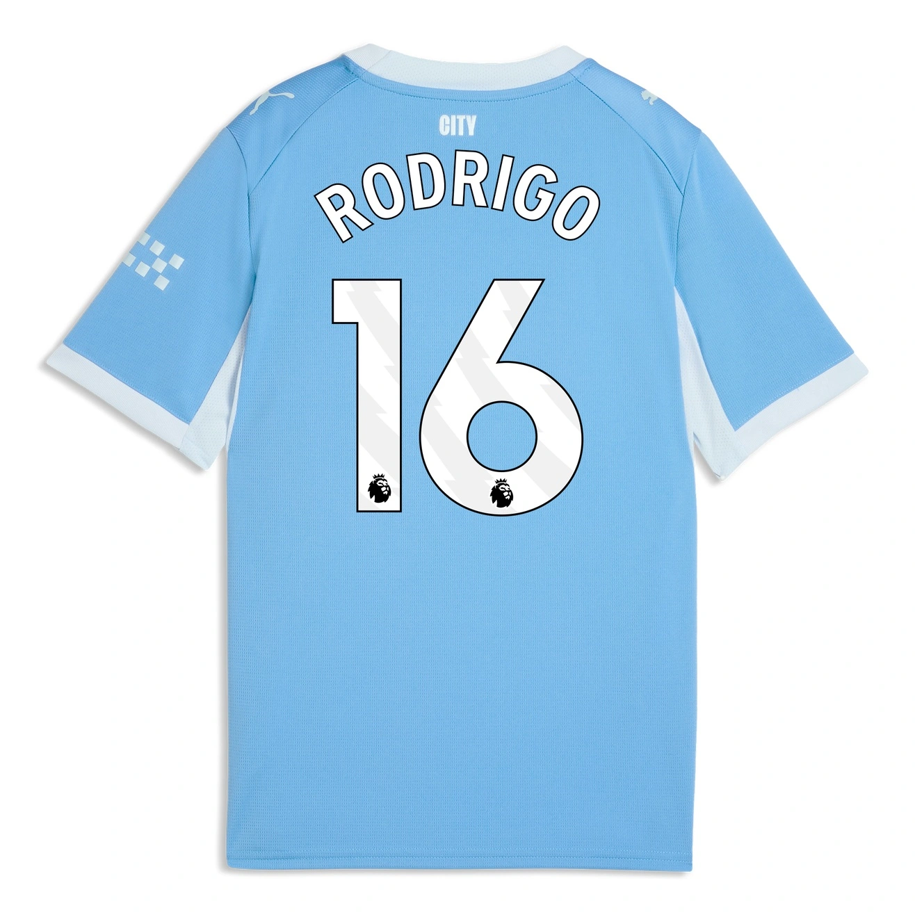 Camiseta RODRIGO 16 Manchester City 2026/2027 1ª Equipación Azul/Blanco Premier League