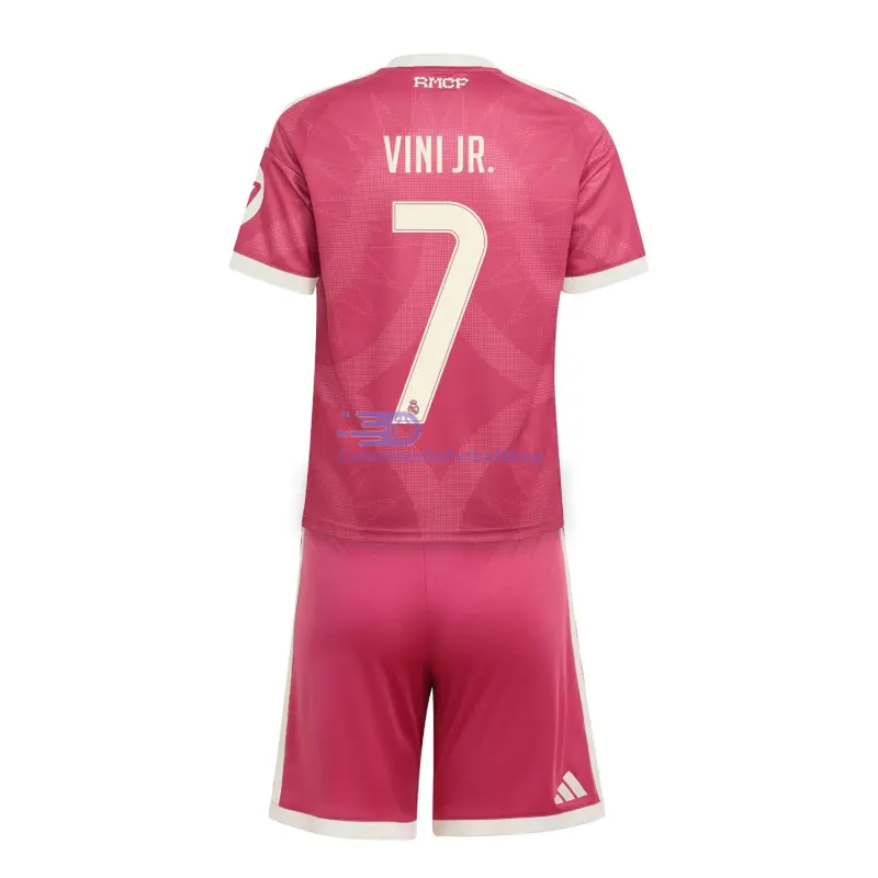 Camiseta VINI JR. 7 Real Madrid 2026/2027 3ª Equipación Rosa Niño Kit con Parche HP