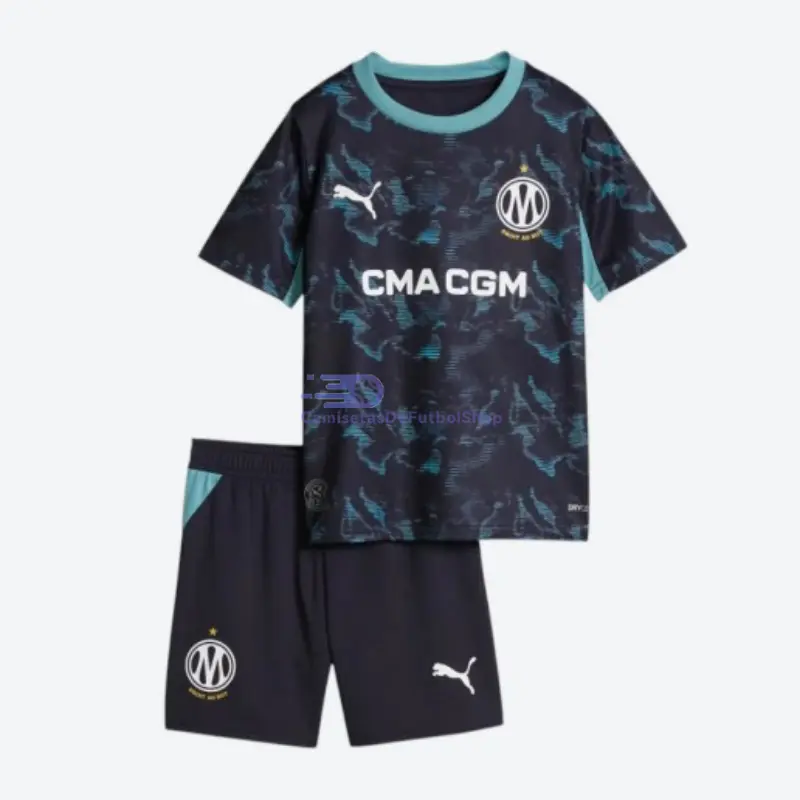 Camiseta Olympique Marsella 2026/2027 2ª Equipación Azul Marino Niño Kit