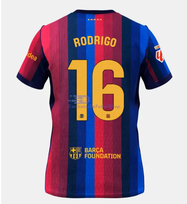 Camiseta RODRIGO 16 Barcelona 2026/2027 1ª Equipación Rojo/Azul La Liga