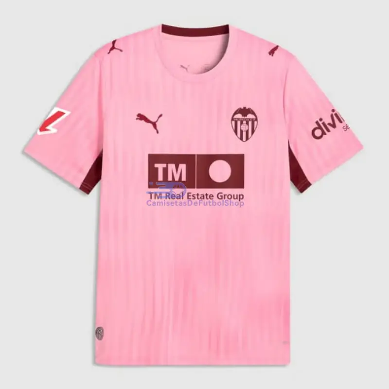 Camiseta Valencia 2026/2027 3ª Equipación Rosa con Parche La Liga