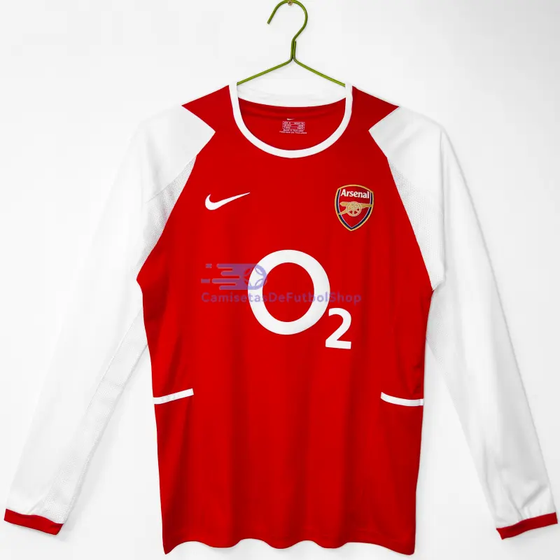 Camiseta Arsenal 2002/04 1ª Equipación Retro ML Rojo/Blanco