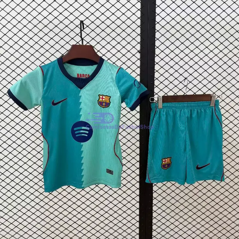 Camiseta Barcelona 2026/2027 3ª Equipación Verde Niño Kit
