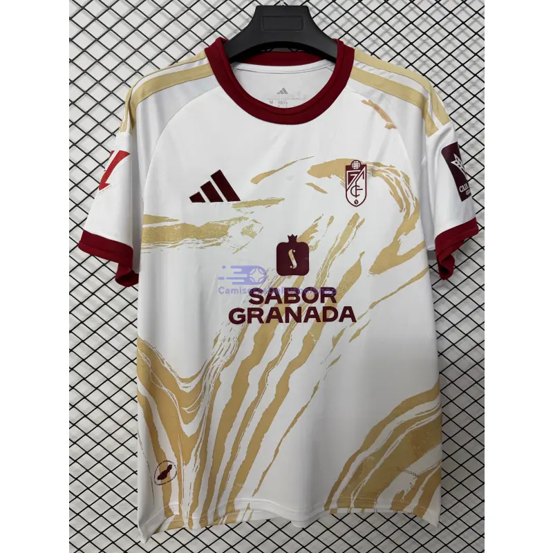 Camiseta Granada 2026/2027 3ª Equipación Blanco/Oro con Parche La Liga