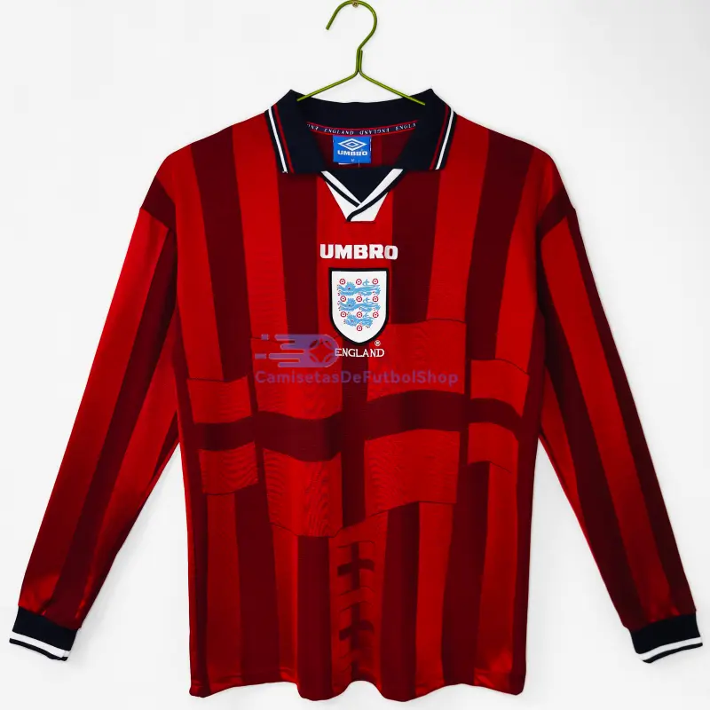 Camiseta Inglaterra 1998 2ª Equipación Retro ML Rojo