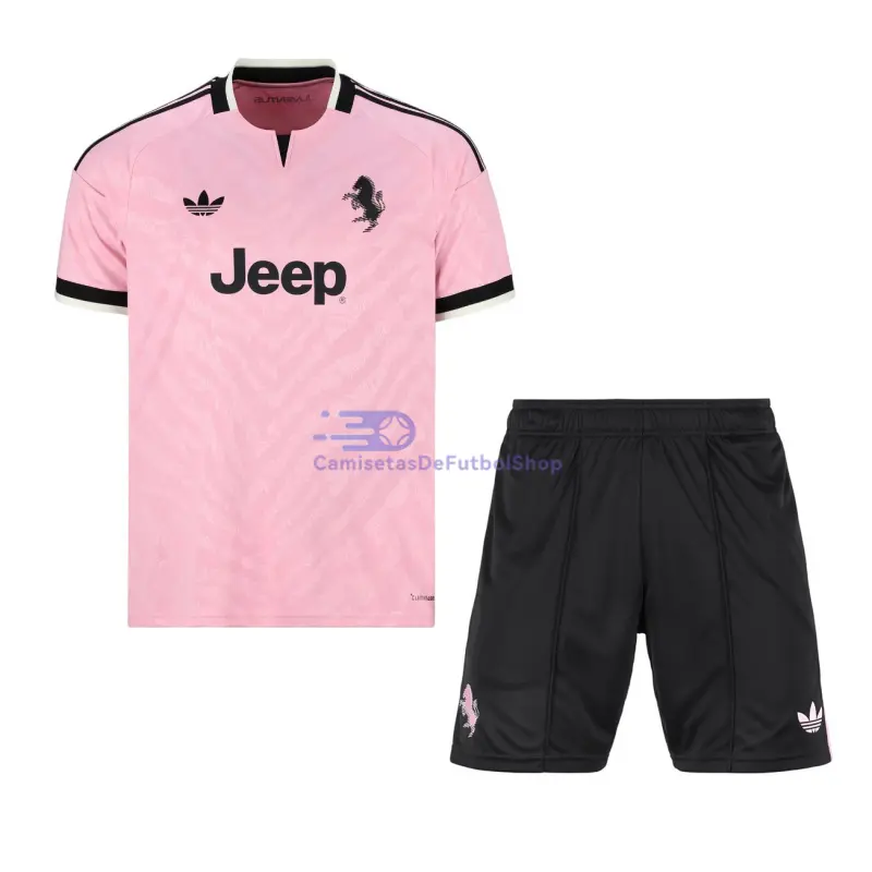 Camiseta Juventus 2026/2027 2ª Equipación Rosa Niño Kit
