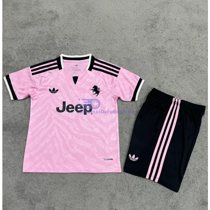 Camiseta Juventus 2026/2027 2ª Equipación Rosa Niño Kit