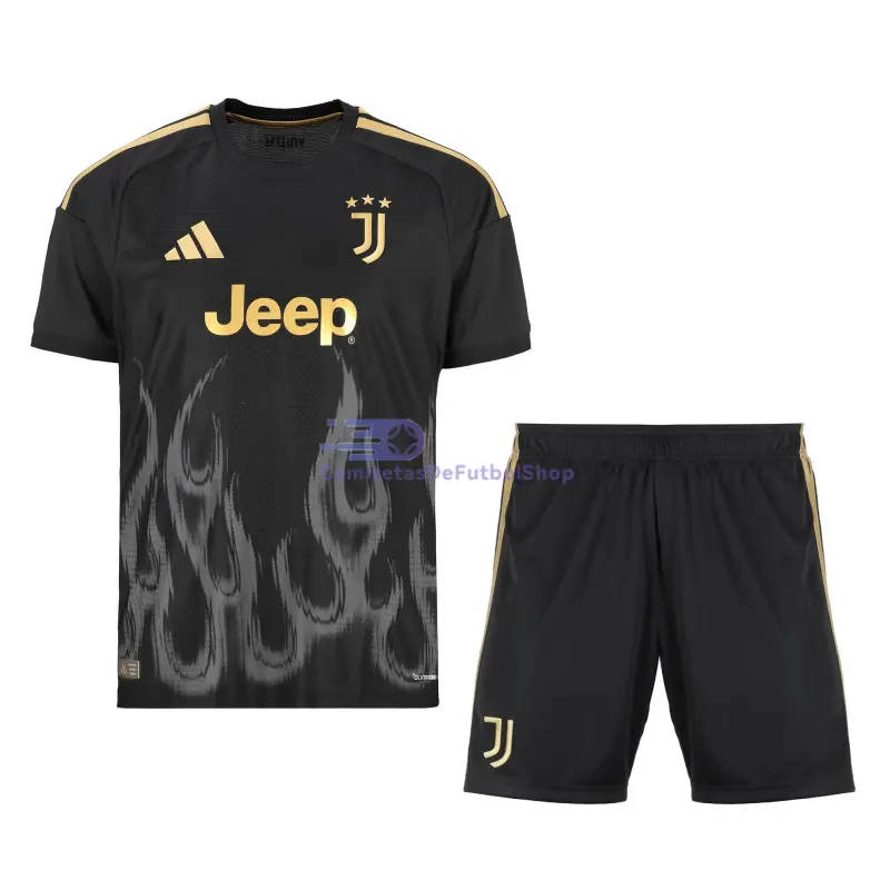 Camiseta Juventus 2026/2027 3ª Equipación Negro Niño Kit