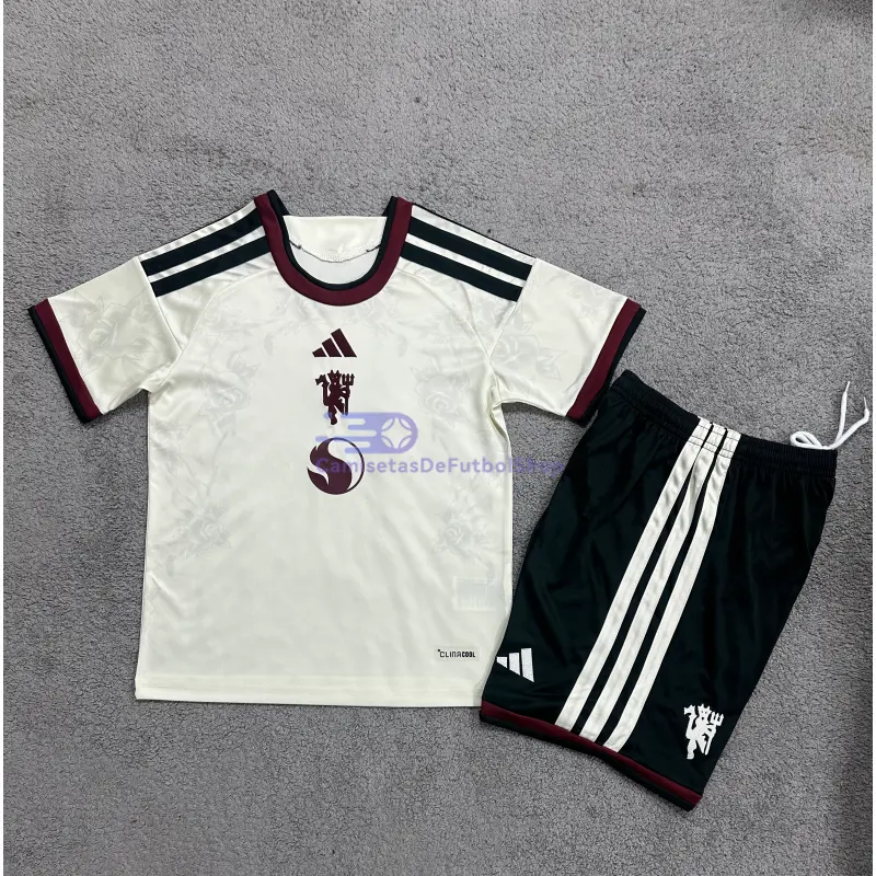 Camiseta Manchester United 2026/2027 3ª Equipación Blanco Niño Kit