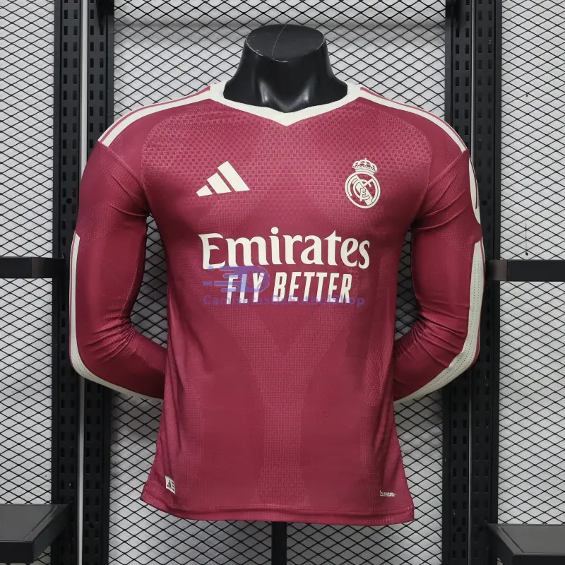 Camiseta Real Madrid 2026/2027 3ª Equipación ML Rosa con Parche HP (EDICIÓN JUGADOR)