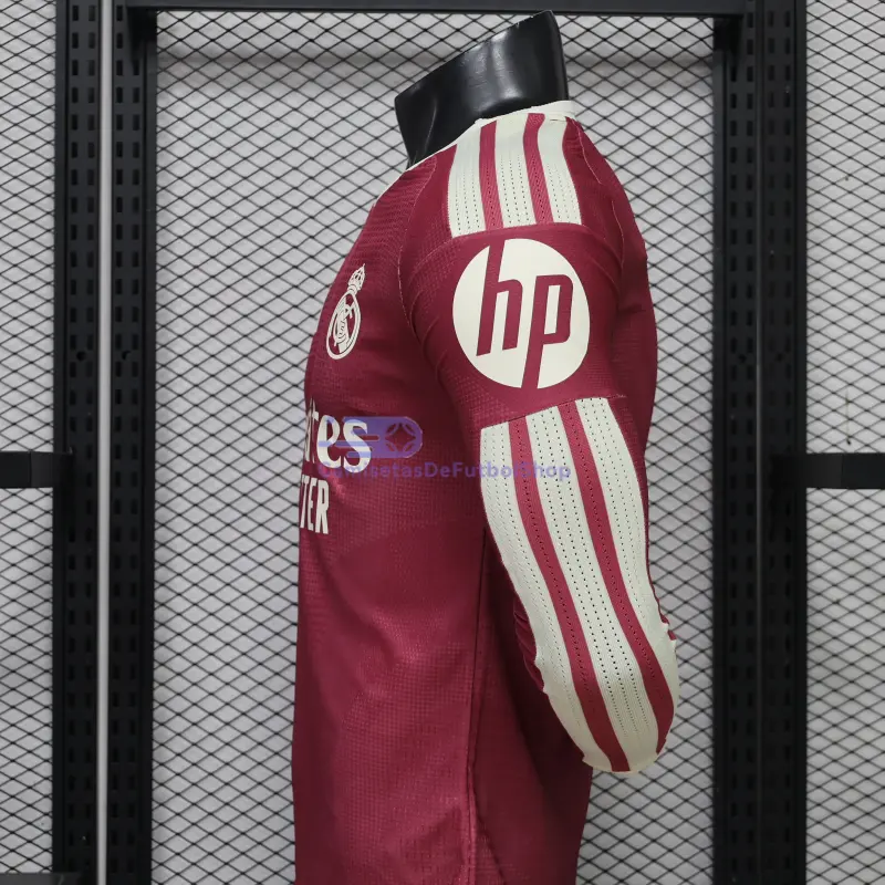 Camiseta Real Madrid 2026/2027 3ª Equipación ML Rosa con Parche HP (EDICIÓN JUGADOR)