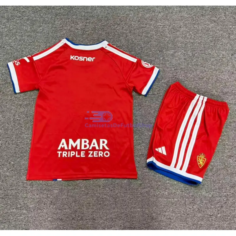 Camiseta Real Zaragoza 2026/2027 2ª Equipación Rojo Niño Kit