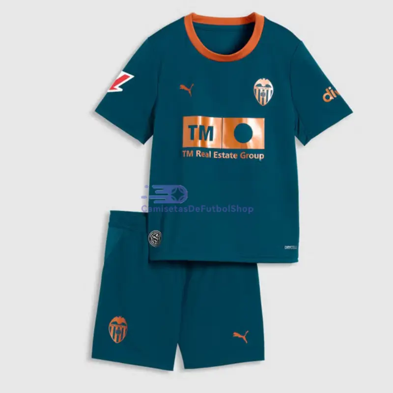Camiseta Valencia 2026/2027 2ª Equipación Azul Niño Kit con Parche La Liga