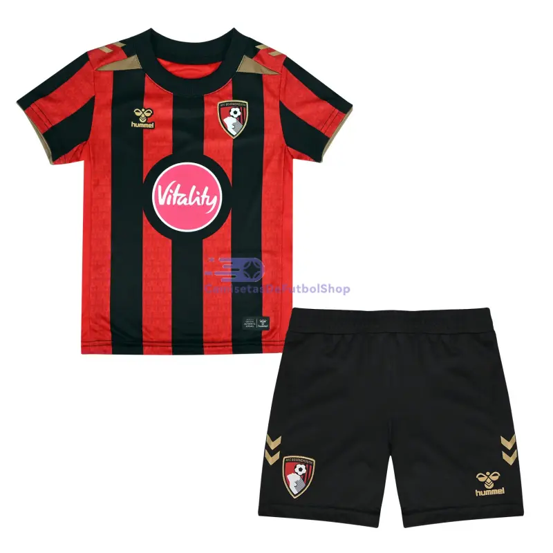 Camiseta AFC Bournemouth 2026/2027 1ª Equipación Rojo/Negro Niño Kit