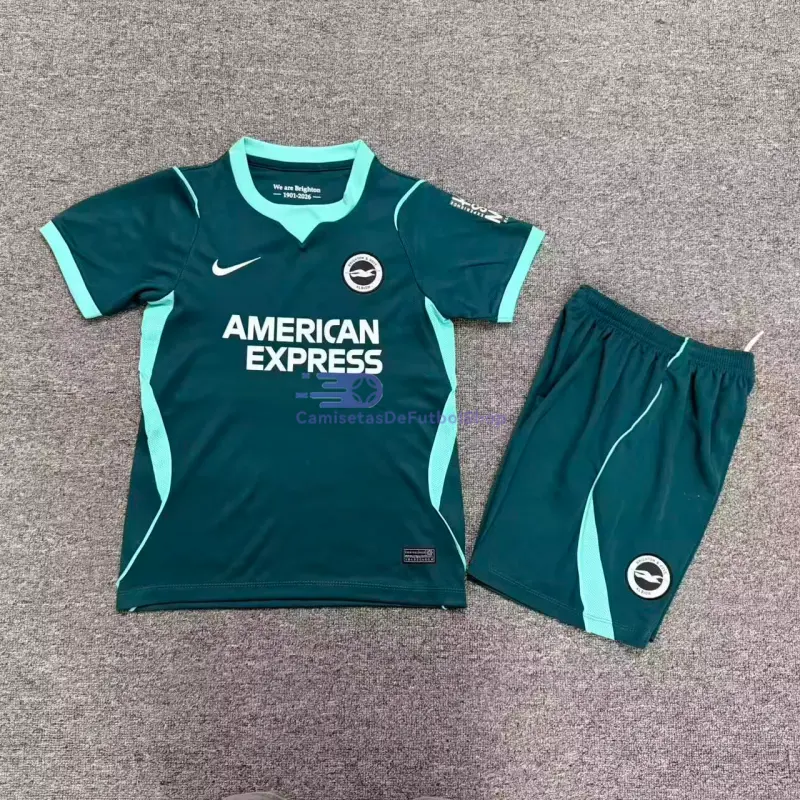 Camiseta Brighton 2026/2027 3ª Equipación Verde Oscuro Niño Kit