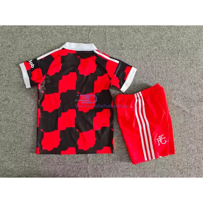 Camiseta Fulham F.C 2026/2027 2ª Equipación Rojo/Negro Niño Kit