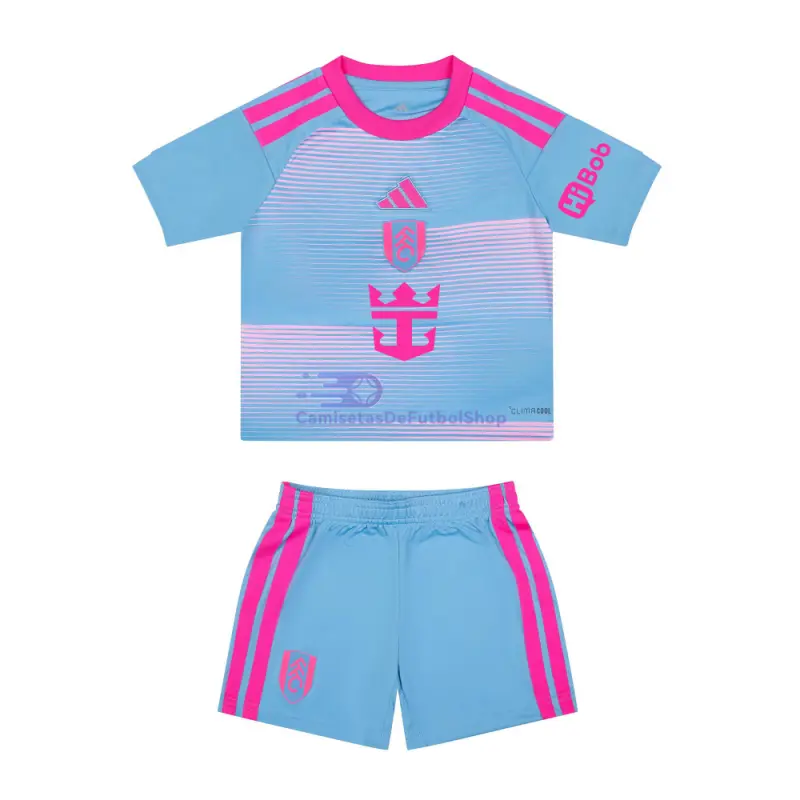 Camiseta Fulham F.C 2026/2027 3ª Equipación Azul/Rosa Niño Kit