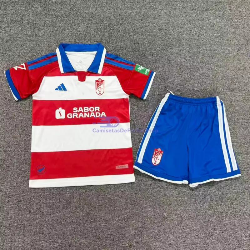 Camiseta Granada 2026/2027 1ª Equipación Rojo/Blanco Niño Kit con Parche La Liga