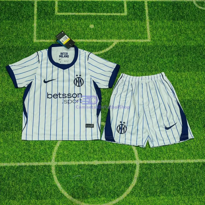 Camiseta Inter de Milan 2026/2027 2ª Equipación Blanco Niño Kit