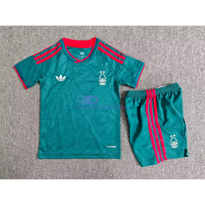 Camiseta Nottingham Forest 2026/2027 2ª Equipación Verde Oscuro Niño Kit