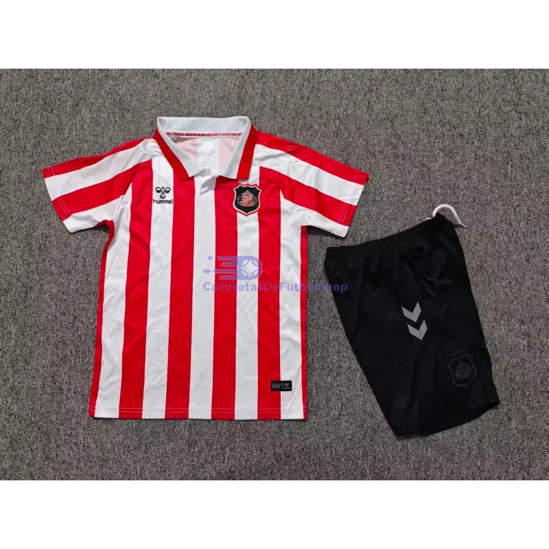 Camiseta Sunderland AFC 2026/2027 1ª Equipación Rojo/Blanco Niño Kit