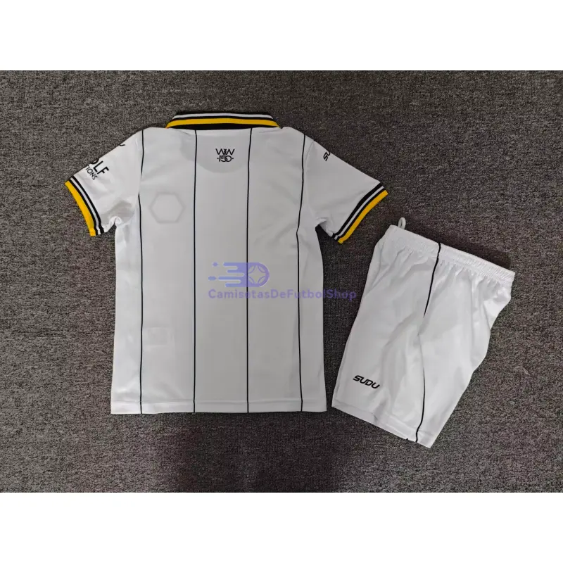 Camiseta Wolverhampton Wanderers 2026/2027 2ª Equipación Blanco Niño Kit