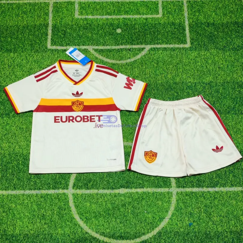 Camiseta AS Roma 2026/2027 2ª Equipación Blanco Niño Kit