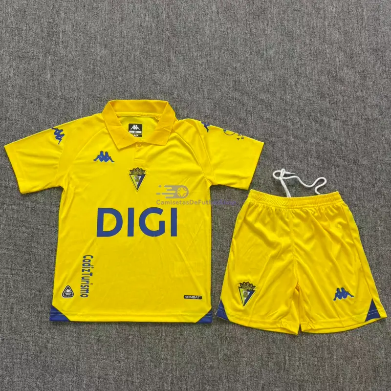 Camiseta Cadiz 2026/2027 1ª Equipación Amarillo Niño Kit